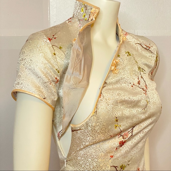 SOLD | 🔥LAST CHANCE🔥 Alice Ko Handmade Chinese Cheongsam Floral Cocktail Dress - Picture 10 of 13